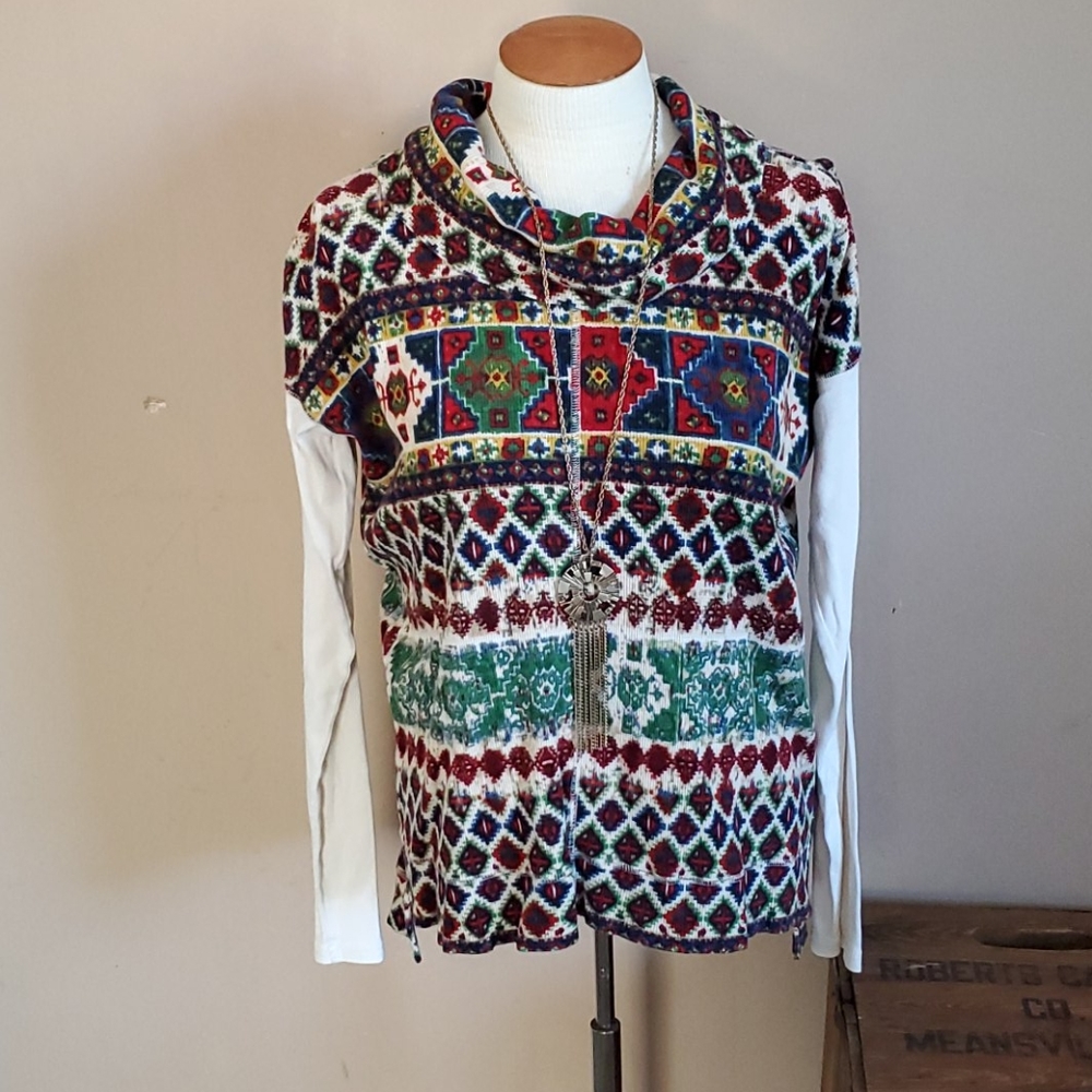 Chaps Denim long-sleeve patterned shirt size med